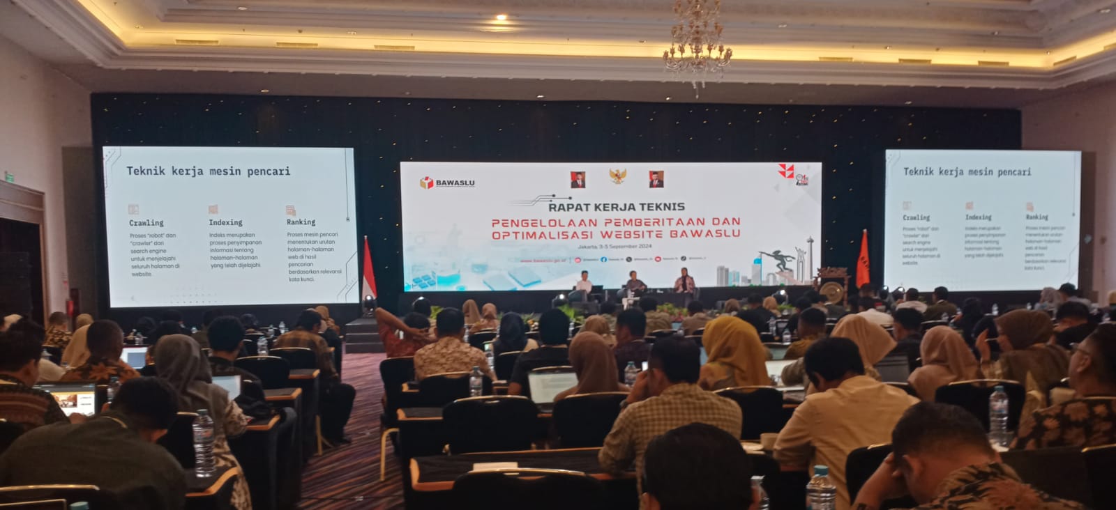Sambutan pembuka kegiatan Rapat Kerja Teknis (Rakernis) Pengelolaan Pemberitaan dan Optimalisasi Website Bawaslu yang diselenggarakan di Jakarta, Selasa (3/9/2024).