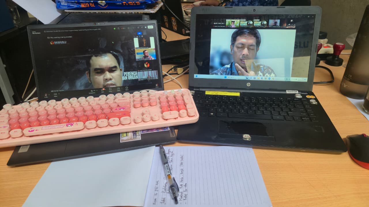 Kegiatan Rapat Pembahasan Simulasi Kebutuhan Alokasi Anggaran Belanja Operasional Pegawai Tahun Anggaran 2026 yang diikuti oleh Bawaslu Kabupaten Musi Banyuasin pada Kamis (16/07/2026).