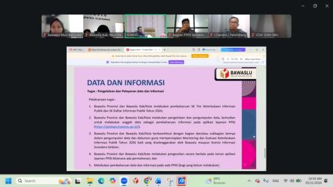 Zoom Meeting tentang Koordinasi dan Penyampaian Informasi Kesekretariatan pada Hari Senin (11/05/2026.